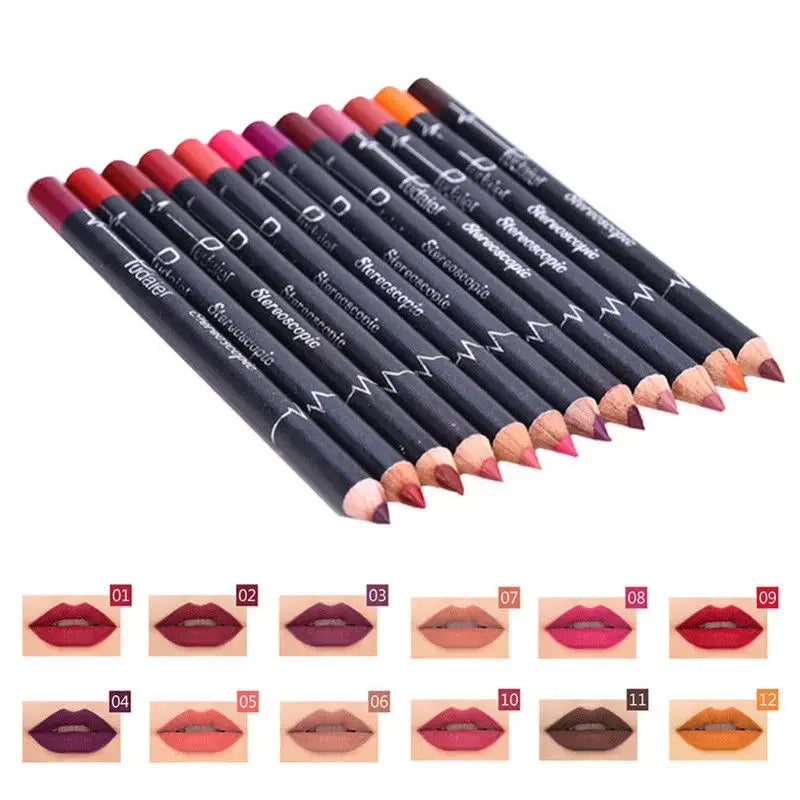 Waterproof Pencil Lipstick Set Pen Matte Lip Liner-4