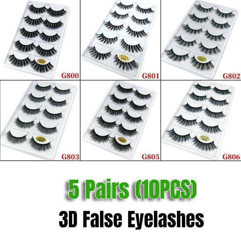 5 Pairs 3D Natural Thick False Fake Eyelashes Eye Lashes Mink Makeup Extension-4