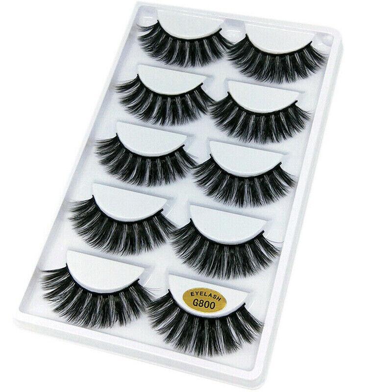 5 Pairs 3D Natural Thick False Fake Eyelashes Eye Lashes Mink Makeup Extension-1