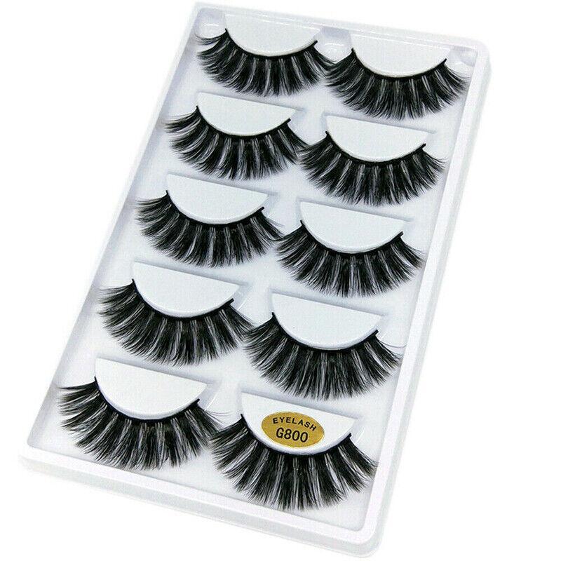 5 Pairs 3D Natural Thick False Fake Eyelashes Eye Lashes Mink Makeup Extension-5