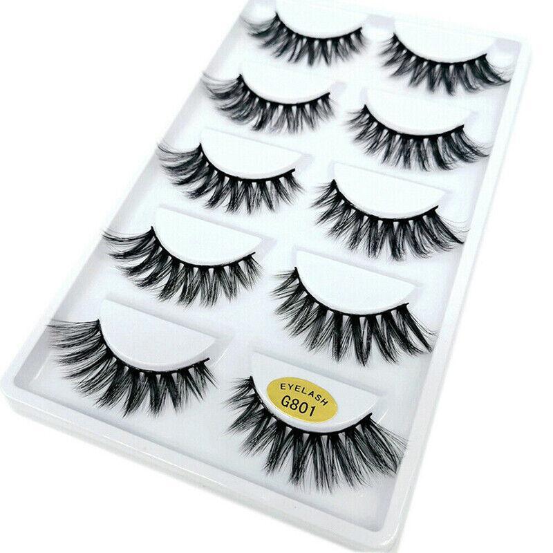 5 Pairs 3D Natural Thick False Fake Eyelashes Eye Lashes Mink Makeup Extension-6