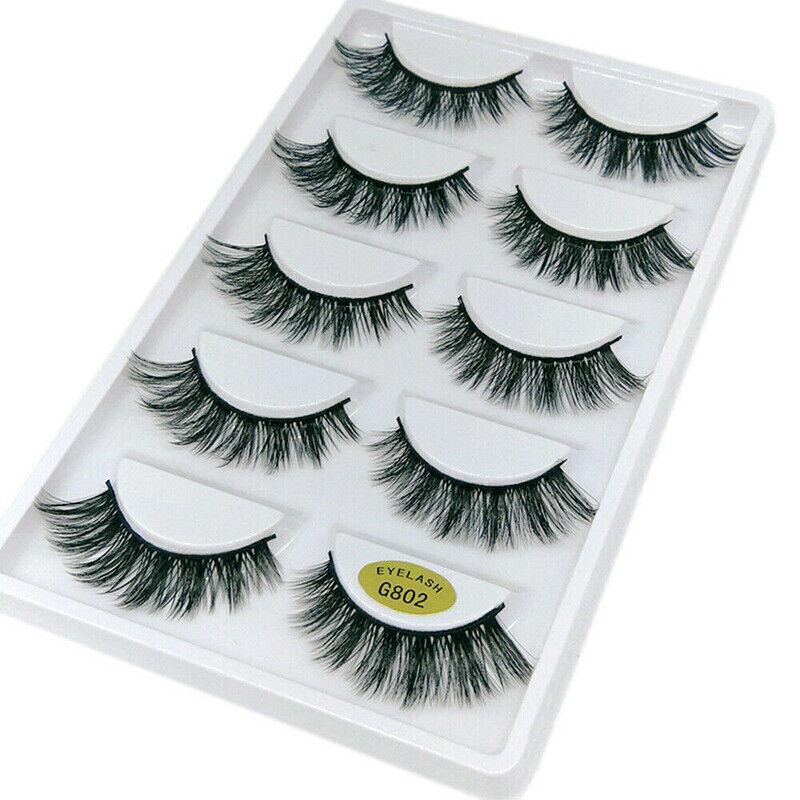 5 Pairs 3D Natural Thick False Fake Eyelashes Eye Lashes Mink Makeup Extension-7