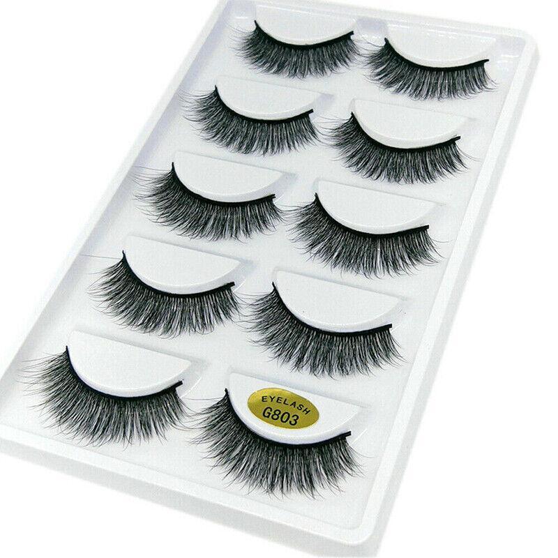 5 Pairs 3D Natural Thick False Fake Eyelashes Eye Lashes Mink Makeup Extension-8
