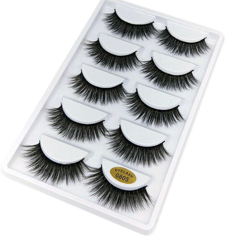 5 Pairs 3D Natural Thick False Fake Eyelashes Eye Lashes Mink Makeup Extension-9
