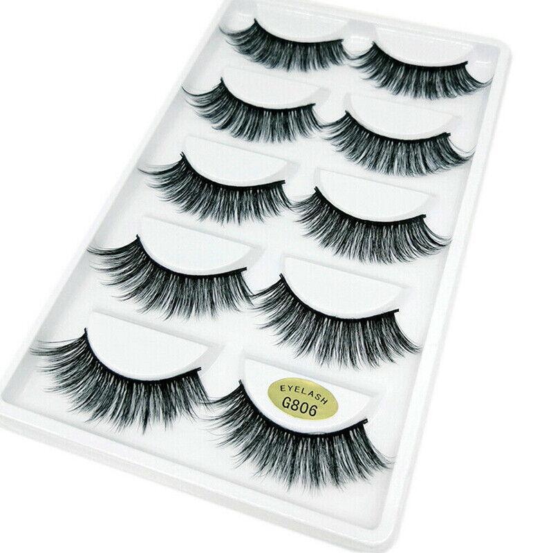 5 Pairs 3D Natural Thick False Fake Eyelashes Eye Lashes Mink Makeup Extension-10