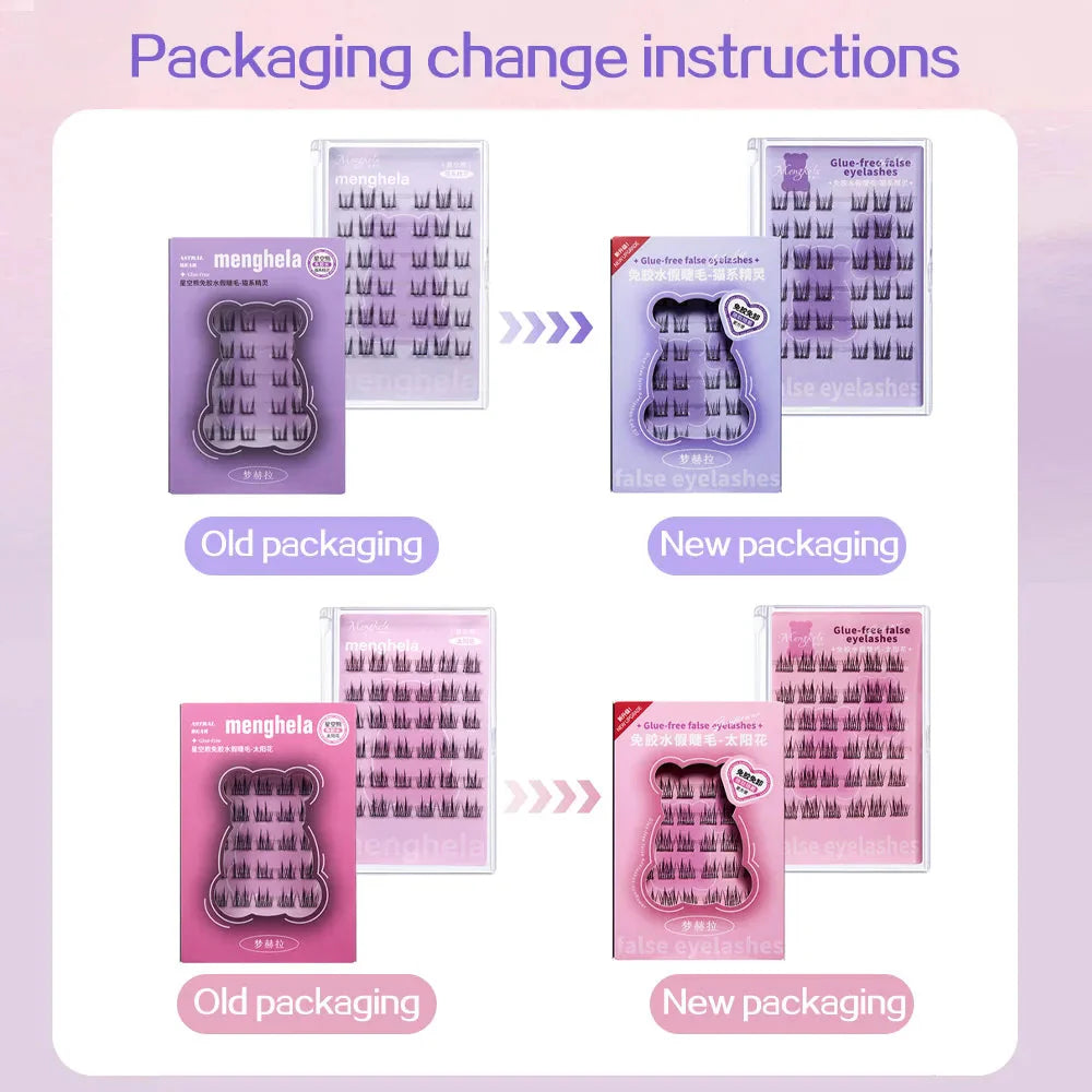 Fairy Glue-free False Eyelashes Easy To Rebound No Need To Remove Segmented Thin Stems Suitable For Novice DIY MENGHELA Eyelashe-1