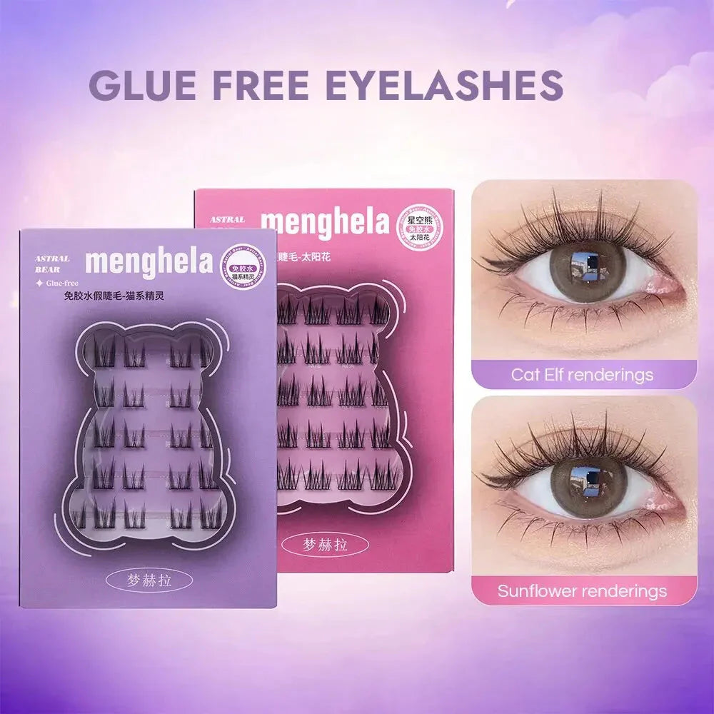 Fairy Glue-free False Eyelashes Easy To Rebound No Need To Remove Segmented Thin Stems Suitable For Novice DIY MENGHELA Eyelashe-0