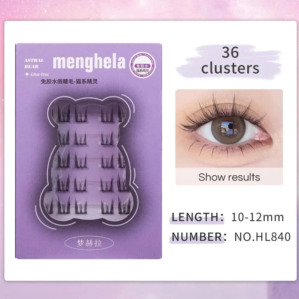 Fairy Glue-free False Eyelashes Easy To Rebound No Need To Remove Segmented Thin Stems Suitable For Novice DIY MENGHELA Eyelashe-5