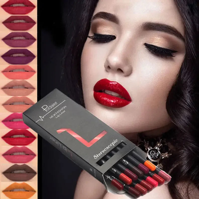 Waterproof Pencil Lipstick Set Pen Matte Lip Liner-0